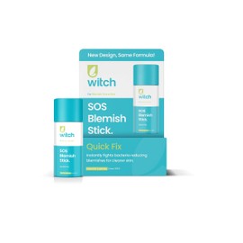 Witch Witch SOS Blemish Stick, fights bacteria, works instantly, reduces excess oil and blemishes. Vegan friendly. Packaging may vary, exactly the same formula.