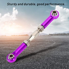 T best RC Pull Rod, 6 Pieces Adjustable Servo Left Tie Rod, Aluminium Alloy Turnbuckle Rod Linkage Set for RC Hobby Car Model (Purple)