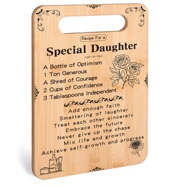 Practical &ThoughtfulGift for Daughter: Natural Bamboo Cutting Board with "Recipe for a Special Daughter" Perfect Baughter Birthday, Wedding, Mother's Day Gift From Parents Unique Kitchenware