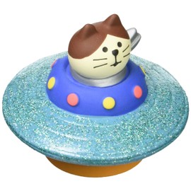Deco Corporation Concombre UFO Cat Size: Approx. W 2.2 x D 2.2 inches (5.6 x 5.6 x 4.8 cm) ZCB-79354