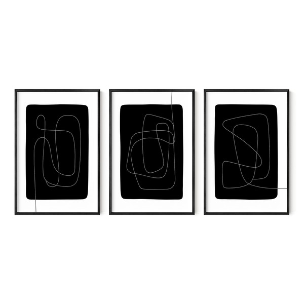 HAUS AND HUES Black and White Line Art – Set