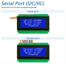 FREENOVE I2C IIC LCD 2004 Module, TWI Serial 20x4 Display, Compatible with Arduino Raspberry Pi Pico ESP32 ESP8266