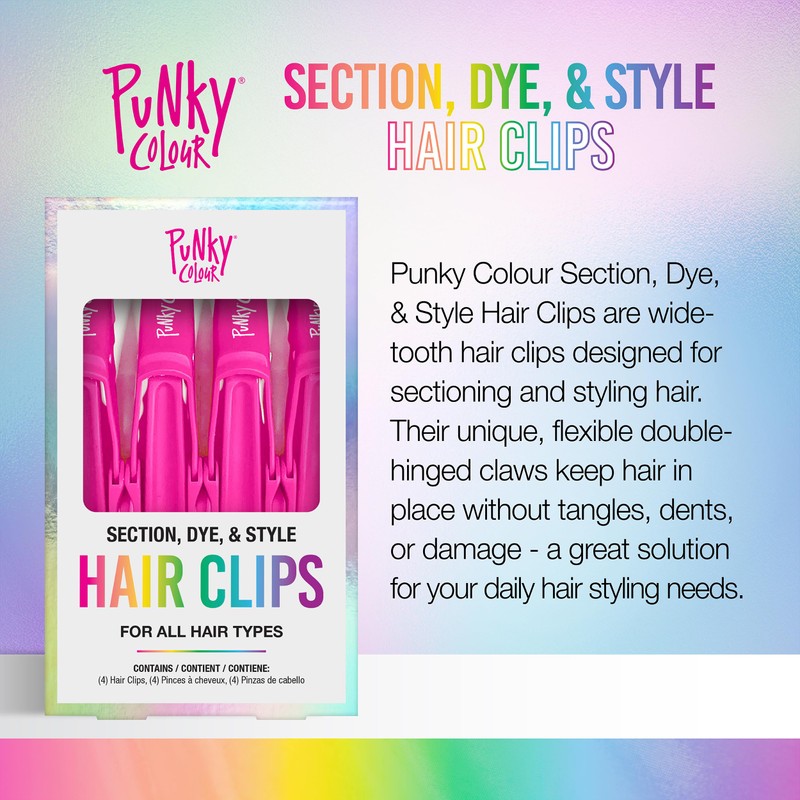 Punky Colour Hair Clips for Styling – Strong Grip, Non-Slip,