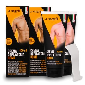 Elmaris Hair Removal for Men 2 x 200 ml for Intimate Areas and Body - Ultra Fast, Safe, Gentle with Shea Butter and Bisabolol