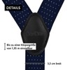DonDon® Men's braces, wide, 4 clips, with Y-shaped leather, elastic