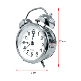 PHOEWON Wecker Klassisch Silence Alarm Twin Bell Metall Wecker Metall Zwilling Lauter Wecker mit Nachtlicht, Batteriebetrieben Quarzwecker
