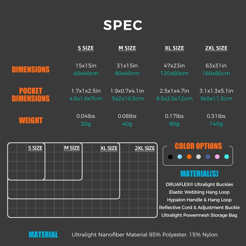 BEE NESTING Ultralight Quick Dry Towel - Medium&Small 2 Pack
