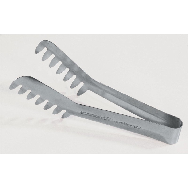 Fackelmann Stainless Steel Spaghetti Tongs, Silver, 19 x 11.8 x