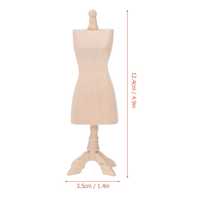 Dollhouse Wooden Mannequin 1:12 Lightweight Mini Clothes Display Holder Model