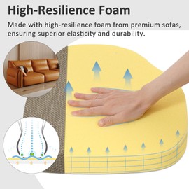 Shinnwa Kitchen Chair Cushions Set of 6, High-Resilience Foam Windsor Seat Pads, Dining Chair Cushions with Ties & Textured Cover, 6 Pack, 16.5 x 15.5 x 2, Light Brown