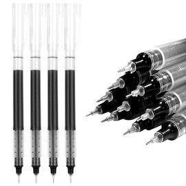 GuavaGlide Black Pens for School Pens Liquid Ink Rollerball Pens Black Fine Tip Pens 12 PCS Extra Fine Point Pens Writing Pens Pack of Pens Black Ink Pens 0.5 Mm Pens Left Handed Pens