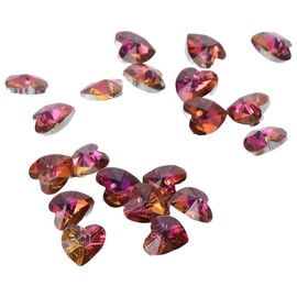 YYlingx 20Pcs Heart Shaped Crystal Glass Pendants, 14MM Crystal Beads with Hole, Heart Charms Pendants for DIY Project Earring Necklaces Bracelets Jewelry Making