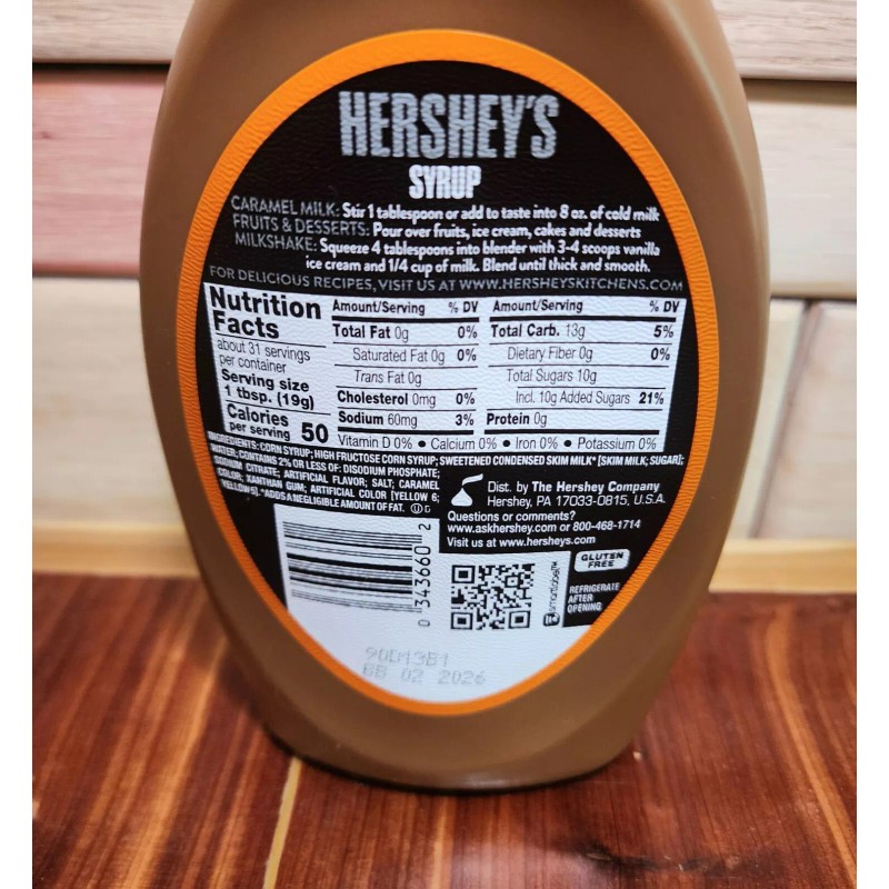 Hershey's CARAMEL Flavor Syrup 22 Oz Bottle
