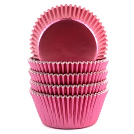 Eoonfirst Foil Cupcake Liners Valentine's Day Baking Cups 100 Pcs (Pink)