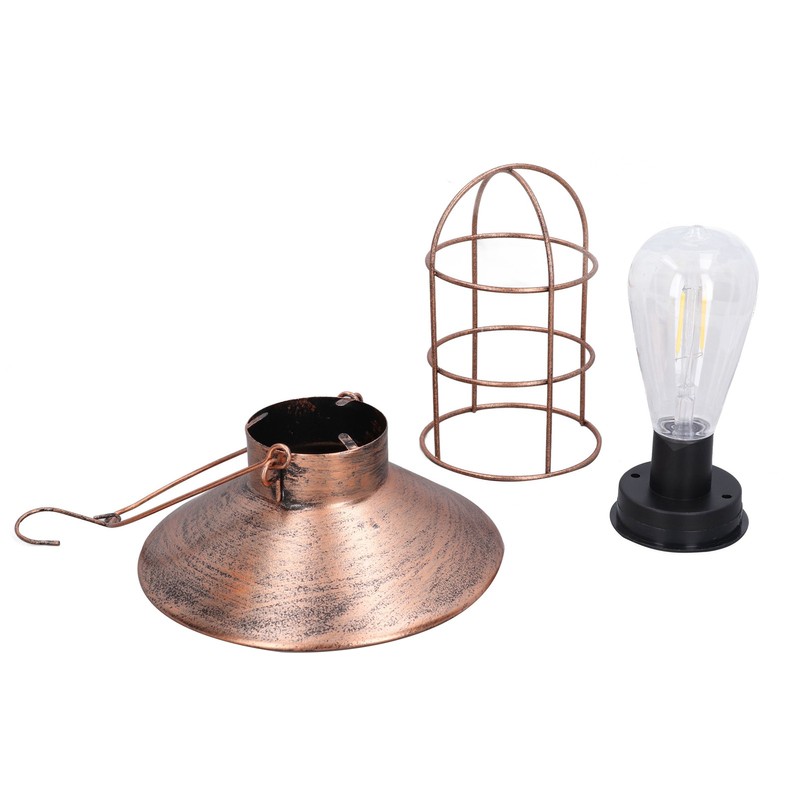 Solar Hanging Light Decorative Iron Frame LED Outdoor Retro Lantern