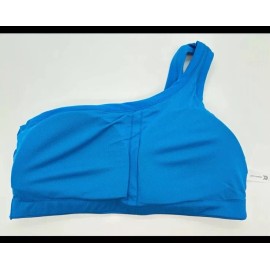 All In Motion Women's Light Support Brushed Sculpt Asymmetrical Sports Bra - Blue Plus Size 4x