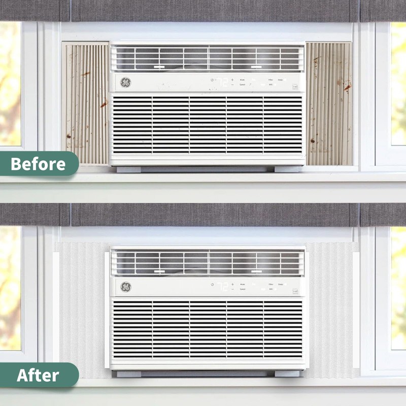 Window Air Conditioner,Side Insulated Foam Panel, Summer/Winter Heat and Draft