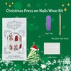 Christmas Press on Nails Short Oval Fake Nail with Snowflake