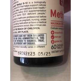 Jarrows Methyl B-12 5000 Mcg Cherry Flavoured - 60 chewable tablets