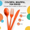 Exquisite Orange Plastic Knives 50 Pcs Orange Knives Disposable Utensils