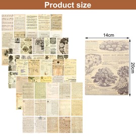 Scrapbooking Paper Decoration 20 x 14 cm, Pack of 120 Vintage Craft Paper, Decorative Paper, 4 Styles DIY Art Stickers, Decorative Vintage Accessories, Craft Paper Designs Paper for Scrapbooking,