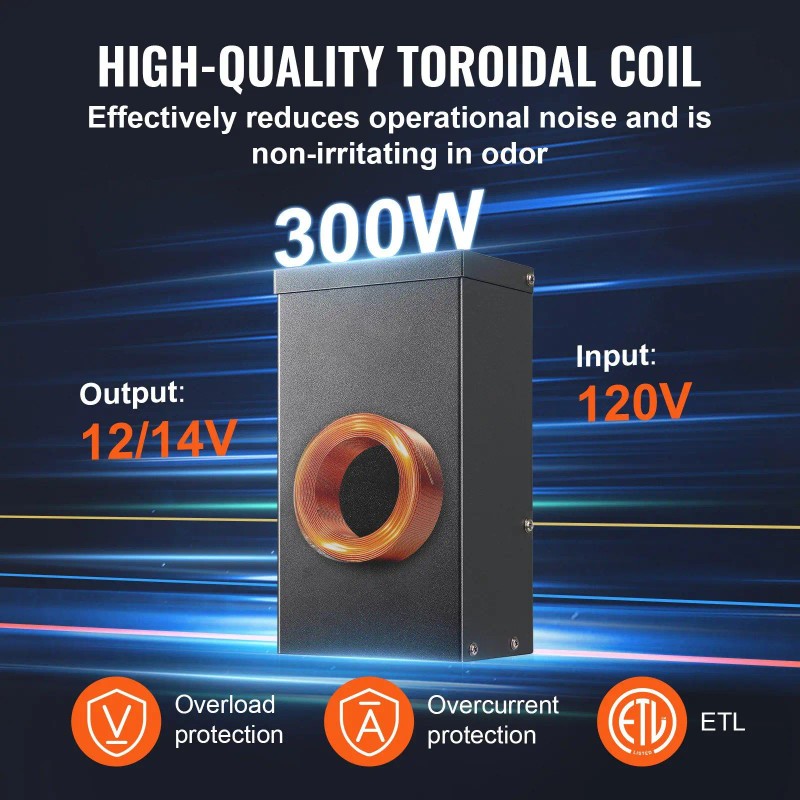 Landscape Transformer 300W 120V AC to 12V/14V AC Outdoor Spotlight
