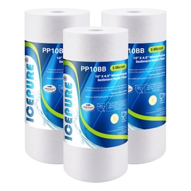 ICEPURE PP10BB 5 Microns 10" x 4.5" Whole House Sediment Water Filter Replacement Cartridge for Home, Compatible with RFC-BBSA, WFHD13001B, GXWH35F, GXWH30C, AP817, WHKF-GD25BB, 3 PACK