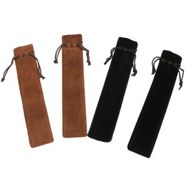 Longdex Pen Bag 20PCS Black and Brown Velour Drawstring Pen Pouch Flannelette Case Pencil Sleeve Holder