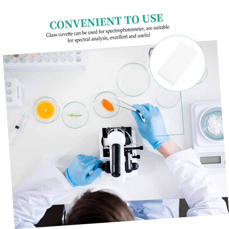 Hohopeti 2pcs Optical Glass Cuvettes for Spectrophotometry Pathlength High Purity