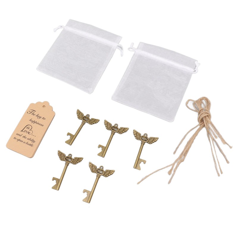 Key Bottle Opener Vintage DIY Exquisite Elegant Angel Wing Key