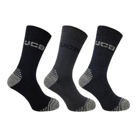 JCB - Duratech Socks - Mens Work Socks - Crew Socks - 3 pack - Assorted black/grey - UK 6-11, EUR 39-46 (3pk Black/Grey)