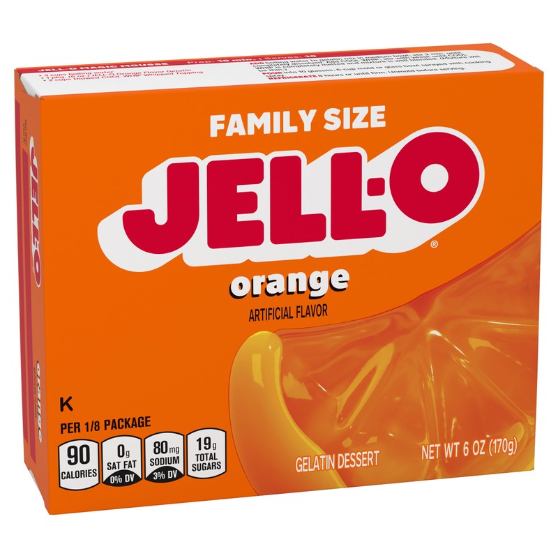 Jell-O Orange Gelatin Mix (6 oz Boxes, Pack of 6)
