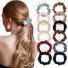 Qianyu 12 Stück Haargummis Elastische Weiche Seide dünne Haarbänder Scrunchie