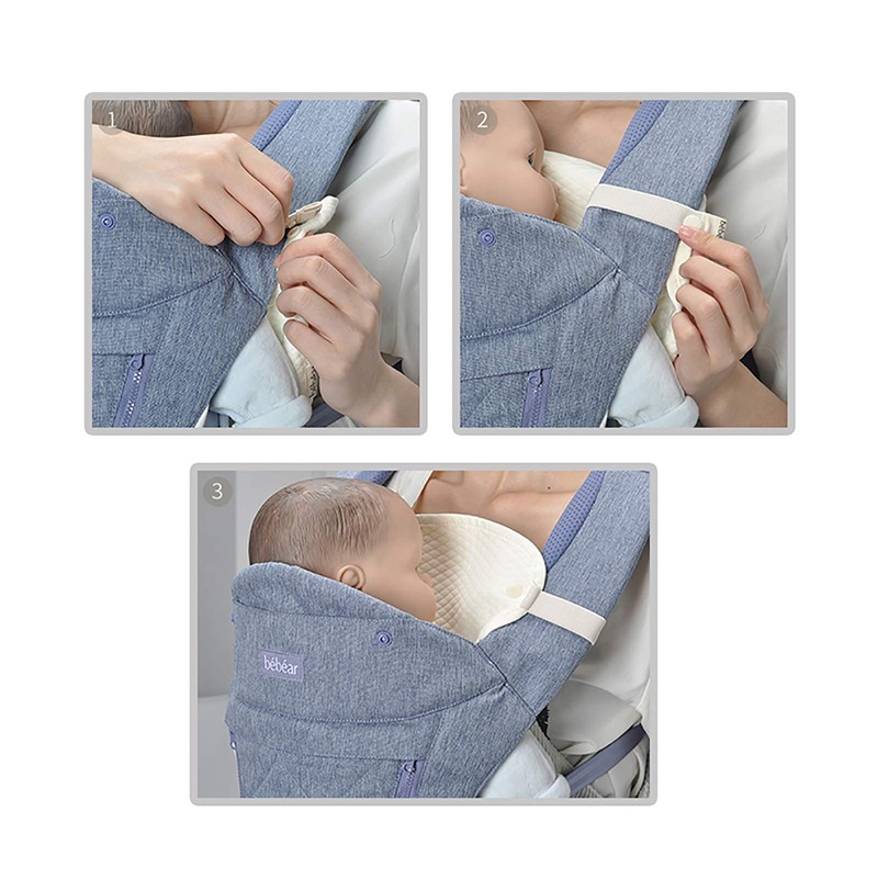 Bebamour Baby Carrier Drool Cover 3-Piece Set, Belt Pad, 100%