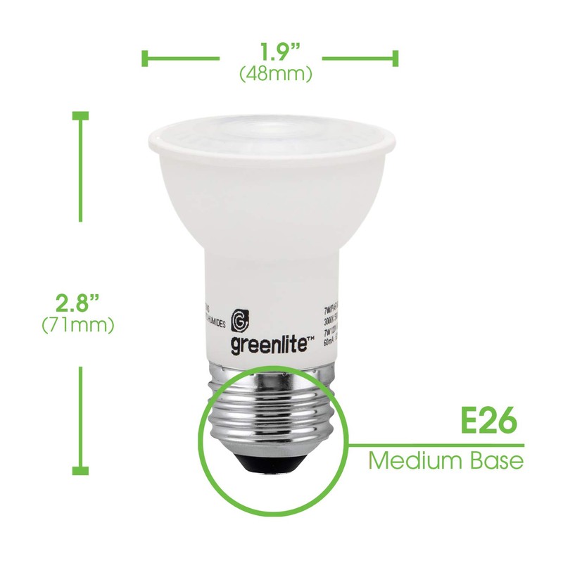 Greenlite LED PAR16 Dimmable Flood Light Bulb, 7W (60W Equivalent),
