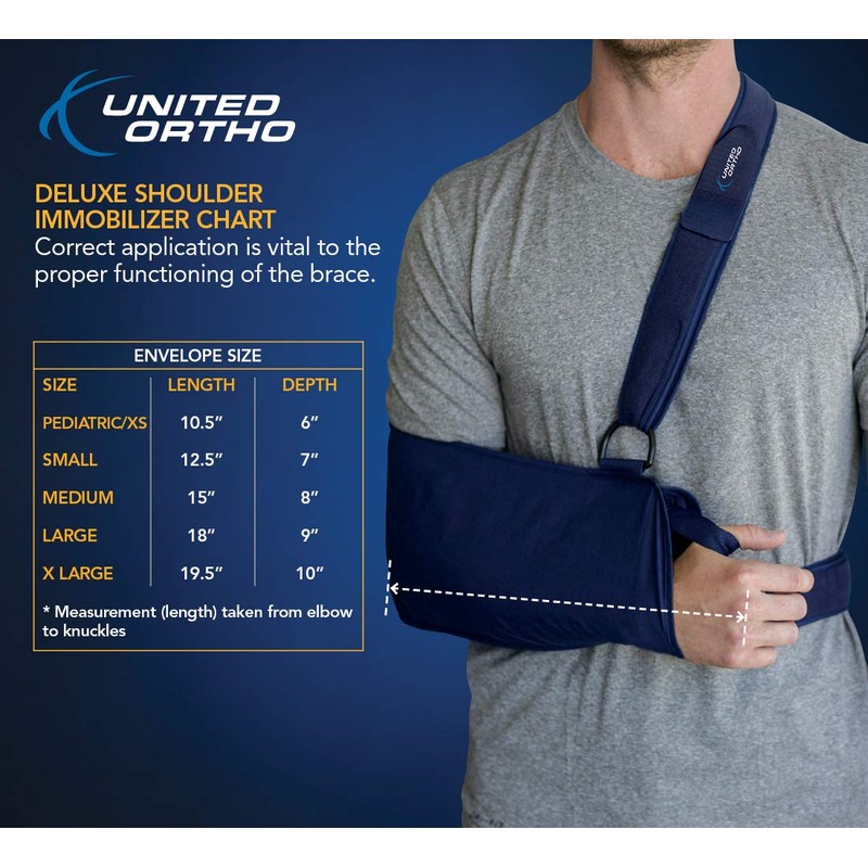 United Ortho Deluxe Shoulder Immobilizer, Youth, Blue