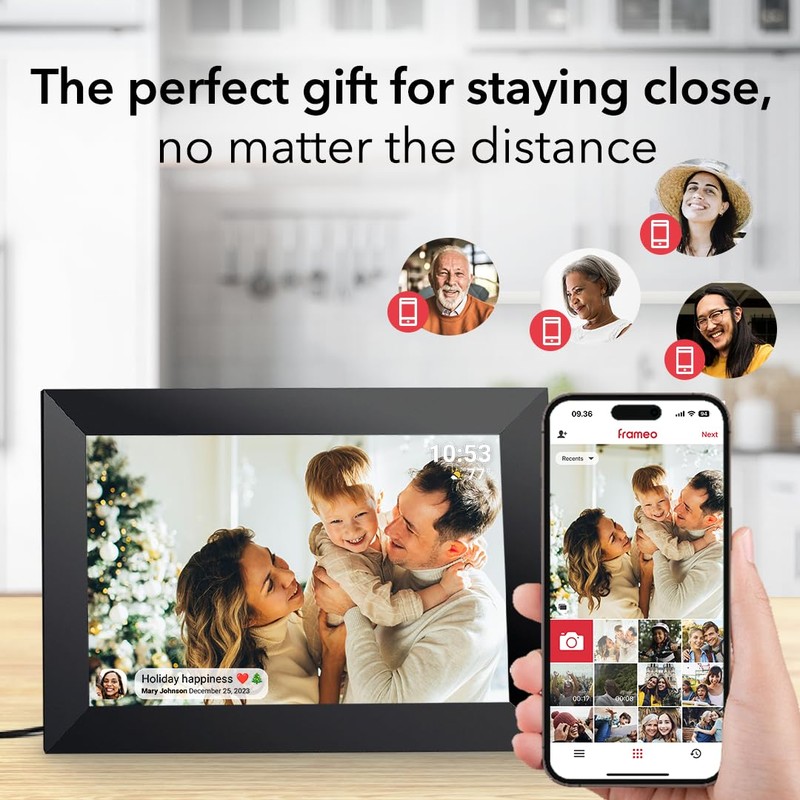 Frameo 10.1 Inch WiFi Digital Picture Frame with 32GB Storage,1280