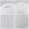 Dehouse Round Plastic Laundry Baskets, White Clothes Hamper, Pack of
