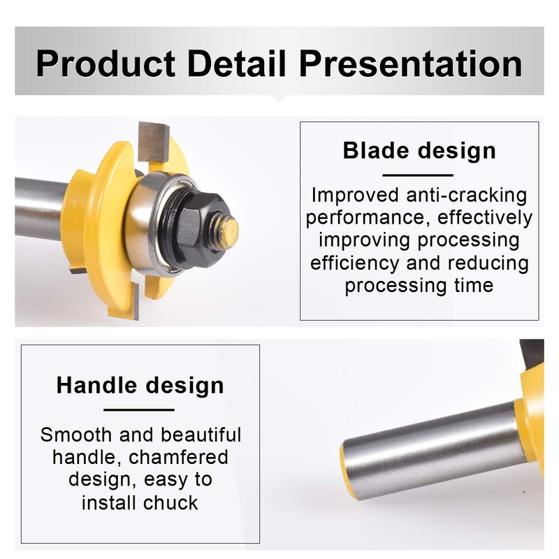 HOHXEN Rail and Stile Router Bits with Matched 2 Bit