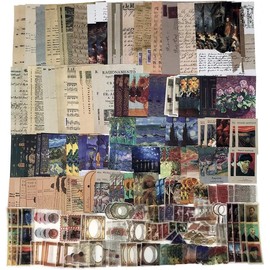 200 count Vintage Scrapbooking Supplies Kit for Journaling, Journals Junk Journal Planners Aesthetic Cottagecore Room Decor Wall Art Collage Album(Artistic) - Color: Artistic