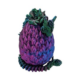 ZZ LIFE Steampunk Themed Dragon with Matching Egg - Collectible Figurines - 14" Articulating Dragon - ADHD, Stress, Anxiety Relief (Blue/Green/Purple)