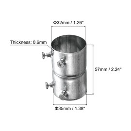 uxcell EMT Coupling, 32mm(1 1/4 inch) EMT Set Screw Coupling Conduit Fittings 57mm Length Electrical Conduit Pipe Connector 0.8mm Wall Thick, 10 Pack