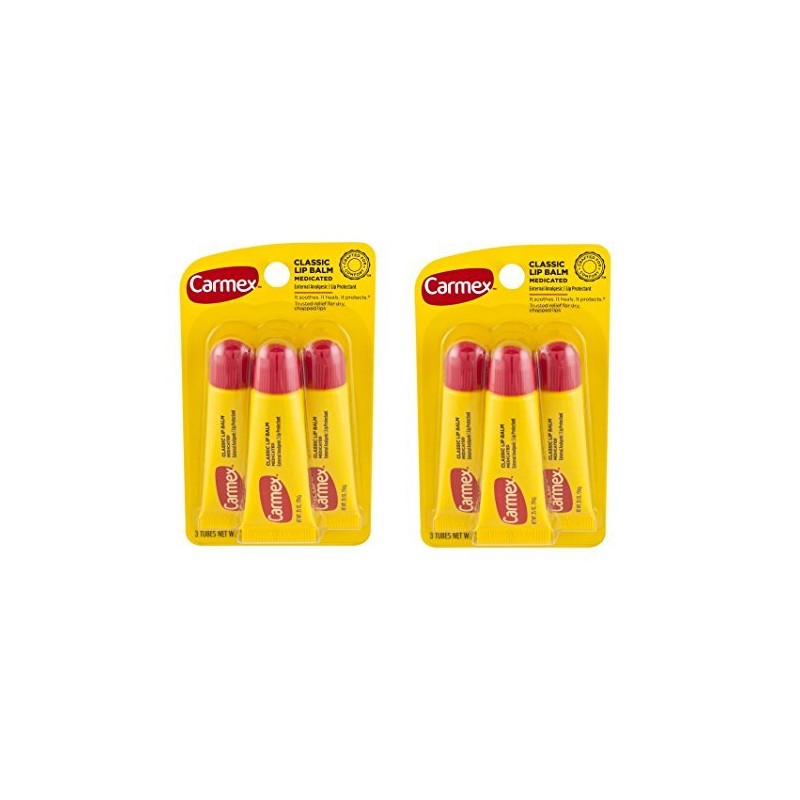 Carmex Tubo de bálsamo labial clásico medicado 0.35 onzas (6