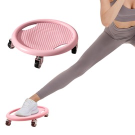 Wheeled sliders for working out smoother exercise sliders multicoloured exercise pads for floor Fitness pilates feet exercise Includes 4 universal wheels You can put both feet on it (pink 1 pcs)