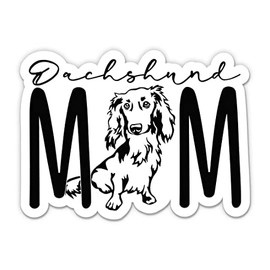 Dachshund Mom 02 Sticker - 3" Laptop Sticker - Waterproof Vinyl for Car, Phone, Water Bottle - Dachshund Dog Decal