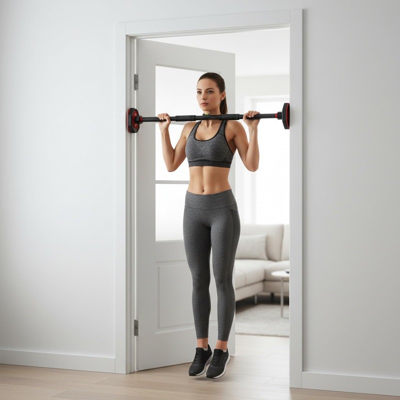 Dranvosk Adjustable Doorway Pull Up Bar for Home Gym -
