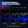 BEVINSEE 10M RGB 8 LED Car Interior Fiber Optical Strip