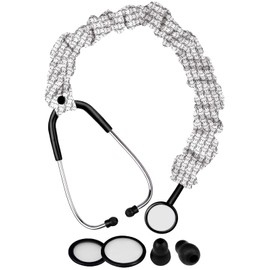 Plifal Plifal Elastic Stethoscope Cover Sleeve for Nurse Doctors Cuff Accessories - Cute Cat Print Pleated Design, Fits Most Dual-head Removable & Single-head Stethoscopes, Comes with Diaphragms and Earplugs