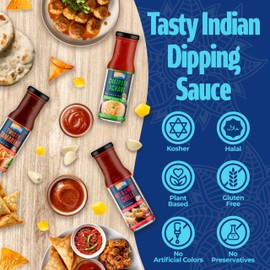 Ashoka Since 1932 | Tangy Pickle | Dipping & Wing Sauce | Kosher Certified | No Artificial Colors | Gluten-Free | Gourmet Vegan Sauce with Mango, Chili & Garlic Blend | 220 Grams