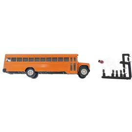 DCD 1/87 (HO) Plastic Model School Bus Yellow with Stop Sign Traffic Signs for School Bus by Promotex